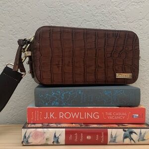 PESERICO Brown Crocodile-Embossed Bag